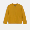 Boy's soft plain curry-coloured fleece baseball sweatshirt