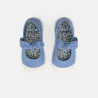 Ballerines toile à noeud bleu bébé fille