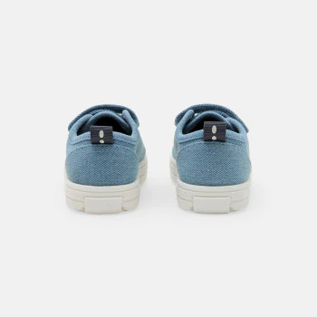 Chaussure toile à scratch bleu bébé garçon