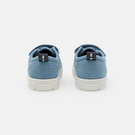 Chaussure toile à scratch bleu bébé garçon