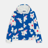 Girl's blue floral fleece hoodie