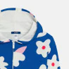 Girl's blue floral fleece hoodie