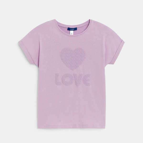 Girl's mauve love slogan sweatshirt