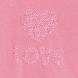 Girl's pink love slogan...