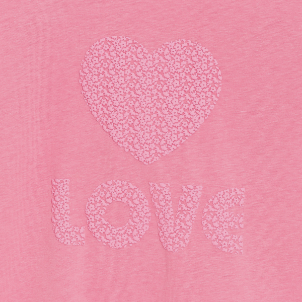T-shirt à message love rose Fille