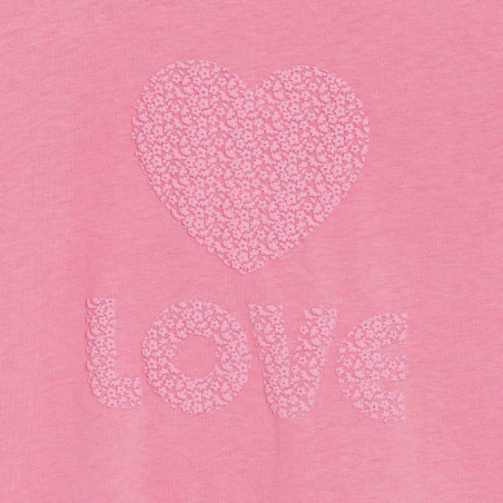 T-shirt à message love rose Fille