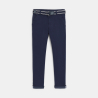 Boy's navy blue slim chino trousers + belt
