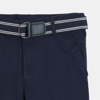Pantalon chino slim + ceinture bleu marine Garçon