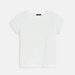 Girl's white love slogan T-shirt