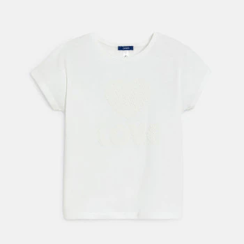 T-shirt à message love blanc Fille
