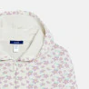 Girl's mauve floral fleece hoodie