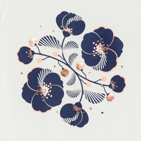 Girl's orange butterfly sleeve T-shirt with sparkly motif