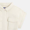 Girl's ecru short-sleeved shirt-dress