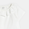 T-shirt col broderies blanc bébé fille