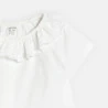 T-shirt col broderies blanc bébé fille