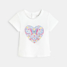 Baby girl's blue textured butterfly T-shirt