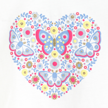 Baby girl's blue textured butterfly T-shirt