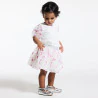 Baby girl's white T-shirt with embroidered sleeves