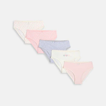 Girl's textured panties (set of 5)