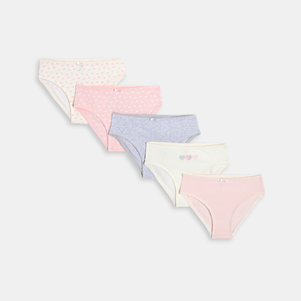 Girl's textured panties (set of 5)