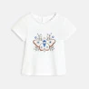 T-shirt papillon en relief bleu bébé fille