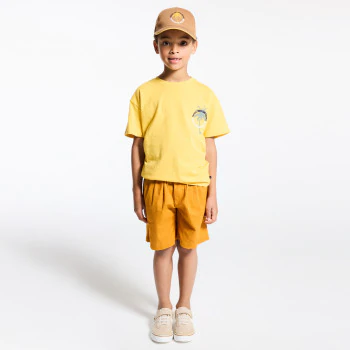 T-shirt manches courtes palmier jaune bébé garçon