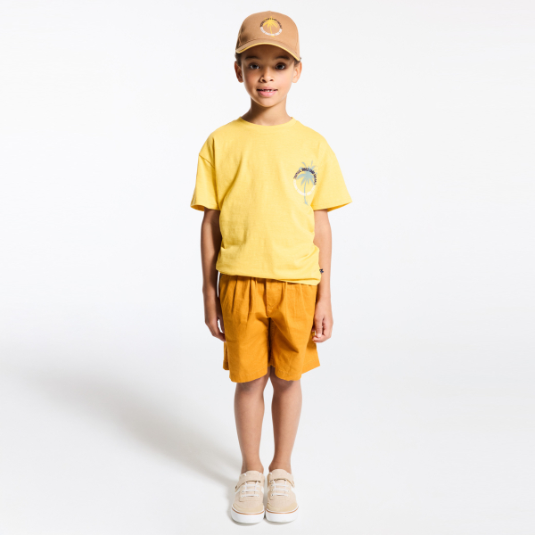 Boy's yellow short-sleeve palm tree T-shirt