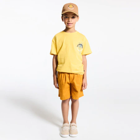 T-shirt manches courtes palmier jaune bébé garçon