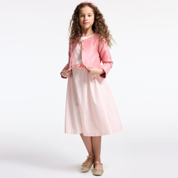 Veste boléro satinée rose Fille