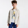 Surchemise en toile unie beige Garçon