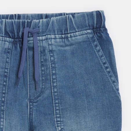 Jean cargo en denim délavé bleu Garçon