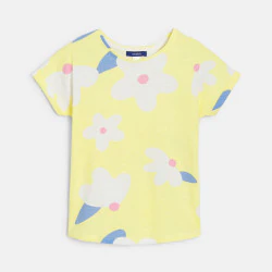 Girl's yellow printed...