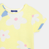 Girl's yellow printed short-sleeve T-shirt