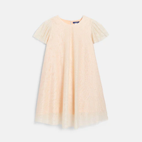 Girl's nude sequin party dress
