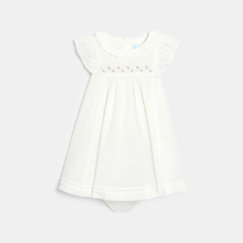 Baby girl's white formal ruffle dress