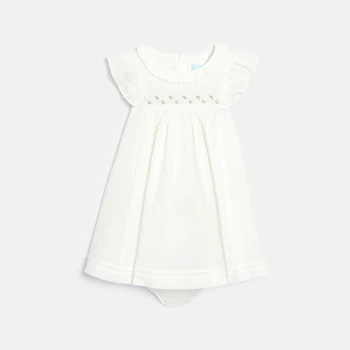 Baby girl's white formal ruffle dress