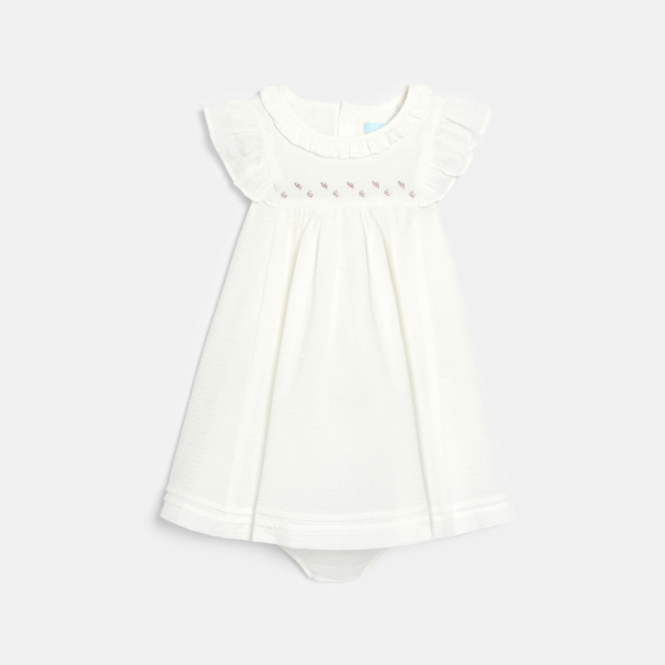 Robe de cérémonie à volants blanc bébé fille