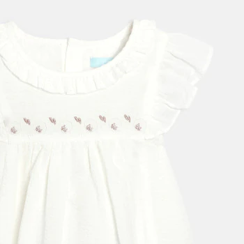 Baby girl's white formal ruffle dress