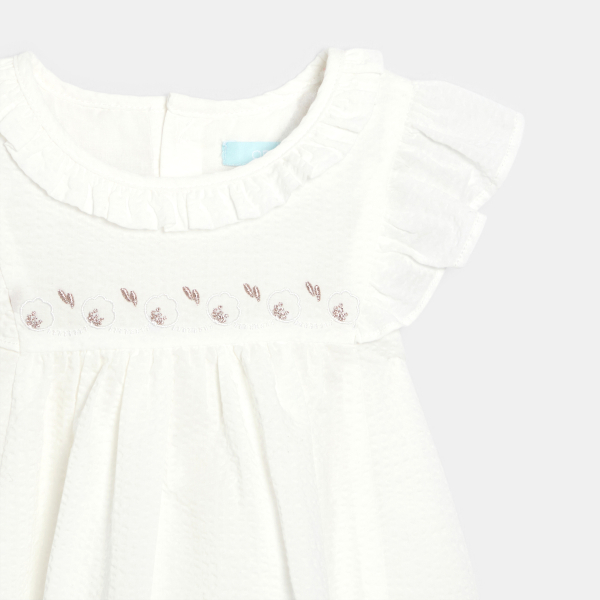Robe de cérémonie à volants blanc bébé fille
