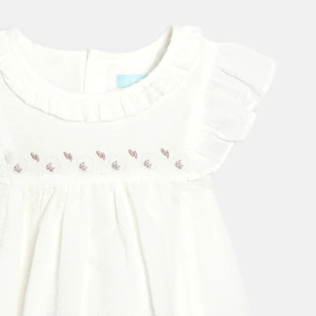 Robe de cérémonie à volants blanc bébé fille