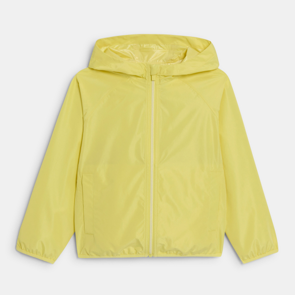 Girl's yellow waterproof windcheater jacket