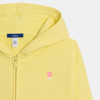 Sweat-shirt à capuche jaune Fille