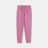 Girls pink printed wide leg trousers.