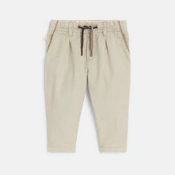 Baby boy's beige linen and cotton chino trousers