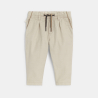 Baby boy's beige linen and cotton chino trousers