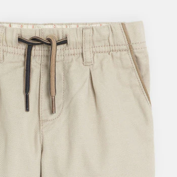 Baby boy's beige linen and cotton chino trousers