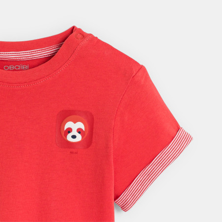 Baby boy's red motif T-shirt