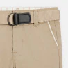 Short coton et lin à revers beige bébé garçon