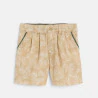 Baby boy's beige printed patterned cotton Bermuda shorts