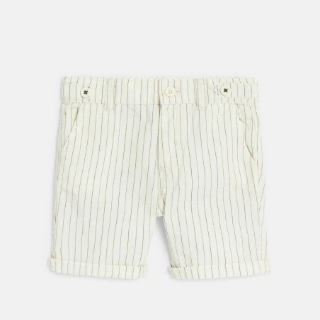 Bermuda chino rayé orange bébé garçon